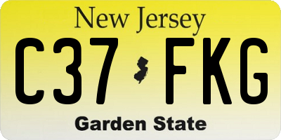 NJ license plate C37FKG