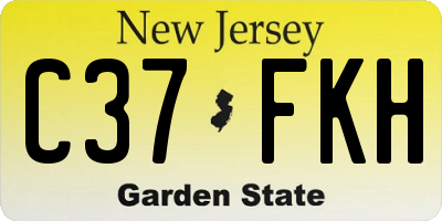 NJ license plate C37FKH