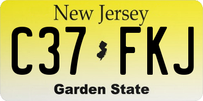NJ license plate C37FKJ