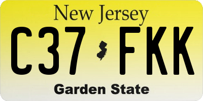 NJ license plate C37FKK