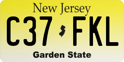 NJ license plate C37FKL