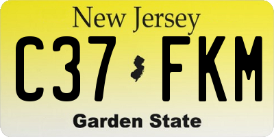 NJ license plate C37FKM