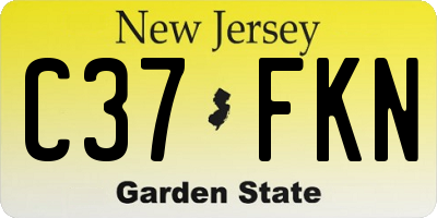 NJ license plate C37FKN