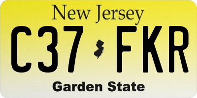 NJ license plate C37FKR