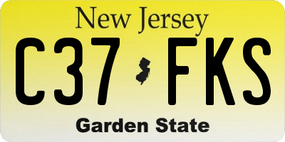 NJ license plate C37FKS
