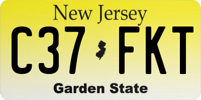 NJ license plate C37FKT
