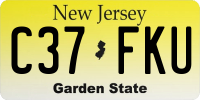 NJ license plate C37FKU