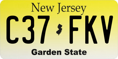 NJ license plate C37FKV