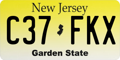 NJ license plate C37FKX