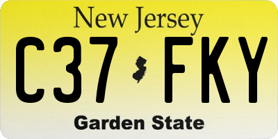 NJ license plate C37FKY