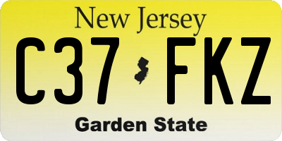 NJ license plate C37FKZ