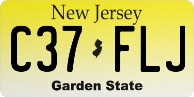 NJ license plate C37FLJ