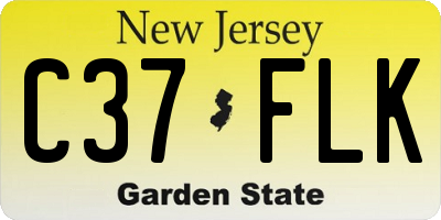 NJ license plate C37FLK
