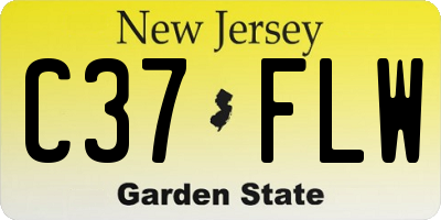 NJ license plate C37FLW