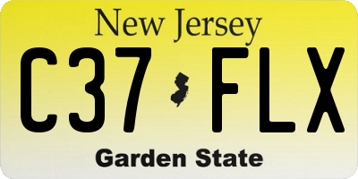 NJ license plate C37FLX