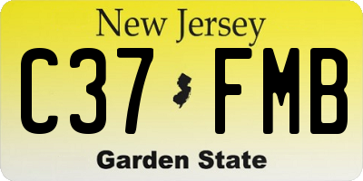 NJ license plate C37FMB
