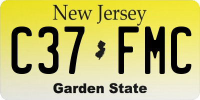 NJ license plate C37FMC