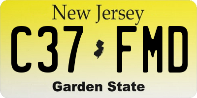 NJ license plate C37FMD