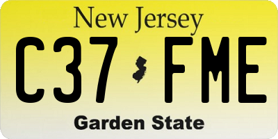 NJ license plate C37FME