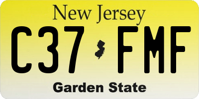 NJ license plate C37FMF