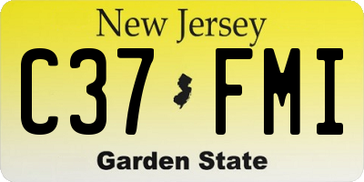 NJ license plate C37FMI