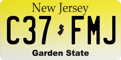 NJ license plate C37FMJ