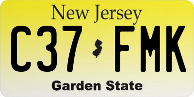 NJ license plate C37FMK