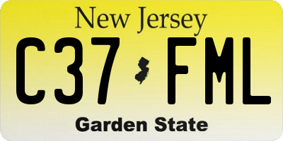 NJ license plate C37FML