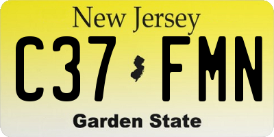 NJ license plate C37FMN