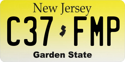 NJ license plate C37FMP