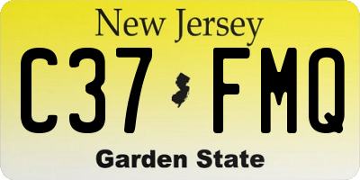 NJ license plate C37FMQ