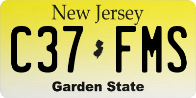 NJ license plate C37FMS