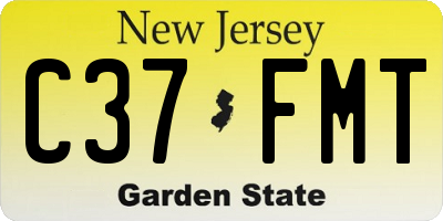 NJ license plate C37FMT