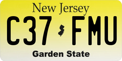 NJ license plate C37FMU