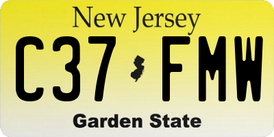 NJ license plate C37FMW