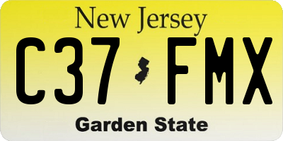 NJ license plate C37FMX