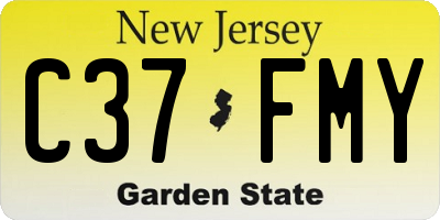 NJ license plate C37FMY