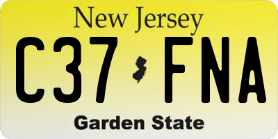 NJ license plate C37FNA