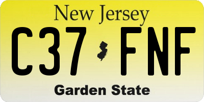 NJ license plate C37FNF