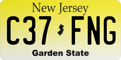 NJ license plate C37FNG