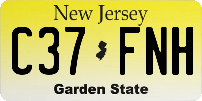 NJ license plate C37FNH