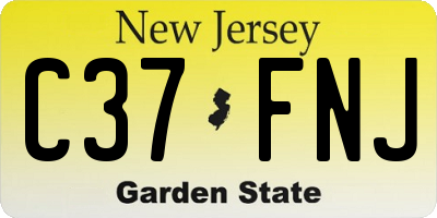 NJ license plate C37FNJ