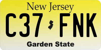 NJ license plate C37FNK