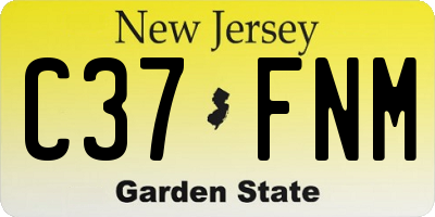 NJ license plate C37FNM