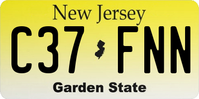 NJ license plate C37FNN