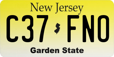 NJ license plate C37FNO