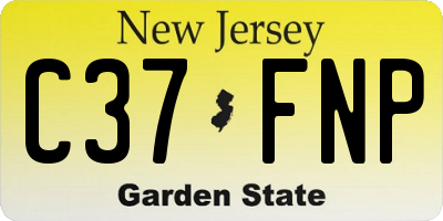 NJ license plate C37FNP