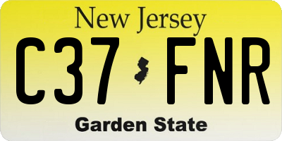NJ license plate C37FNR