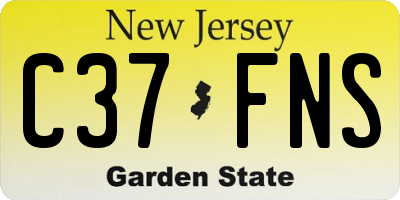 NJ license plate C37FNS