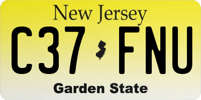 NJ license plate C37FNU